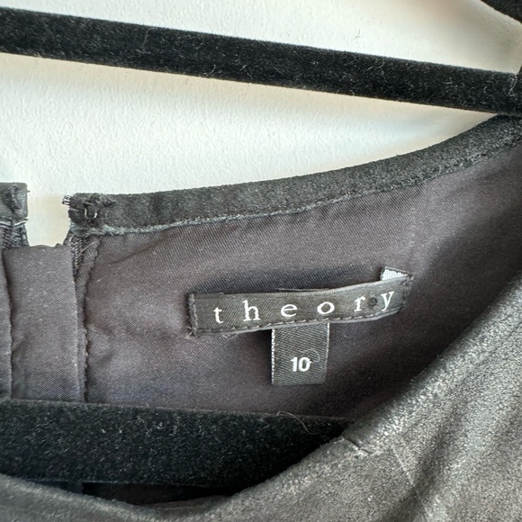 Theory Lamb Leather and Fabric Mini Dress - Picture 4 of 4